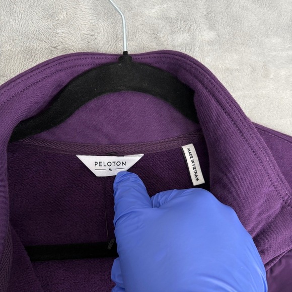 Peloton Purple Quarter Zip Sweatshirt Pullover Logo Long Sleeve Medium Women's - Picture 5 of 15